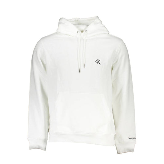 Calvin Klein White Cotton Hoodie Sweater