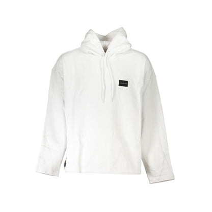 Calvin Klein White Cotton Hooded Sweatshirt