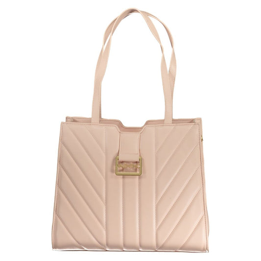 Mario Valentino Pink Faux Leather Handbag with Chain Handle