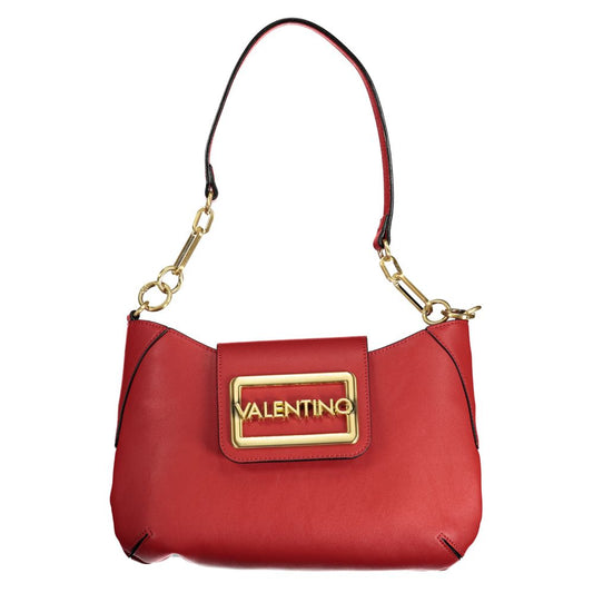 Mario Valentino Red Faux Leather Handbag with Adjustable Strap
