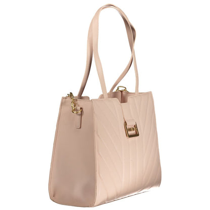 Mario Valentino Pink Faux Leather Handbag with Chain Handle