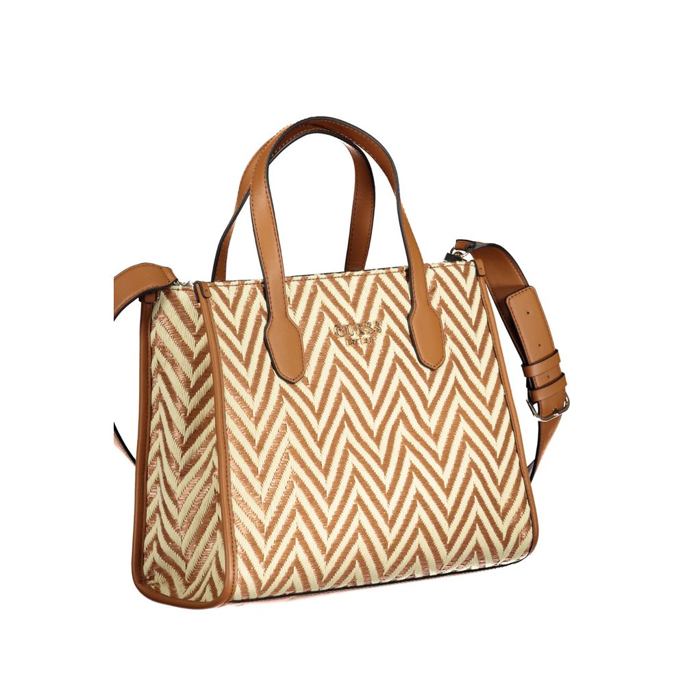 Guess Jeans Brown Cotton Handbag - Silvana Bag