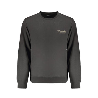 Wrangler Black Cotton Sweater - Long Sleeve Crew Neck Sweatshirt