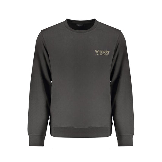 Wrangler Black Cotton Sweater - Long Sleeve Crew Neck Sweatshirt