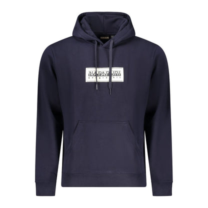 Napapijri Blue Cotton Sweater: Adventure-Ready Relaxed Fit Hoodie