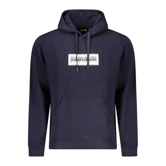 Napapijri Blue Cotton Sweater: Adventure-Ready Relaxed Fit Hoodie