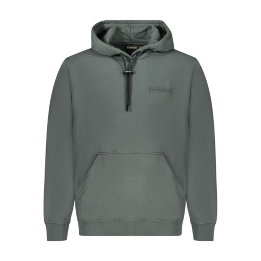 Napapijri Green Cotton Sweater - Loose Fit Long Sleeve Hoodie