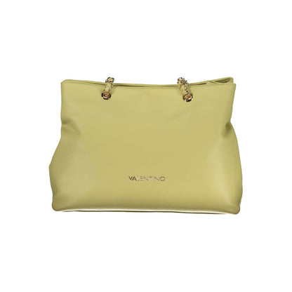 Mario Valentino Green Faux Leather Handbag with Chain Detail