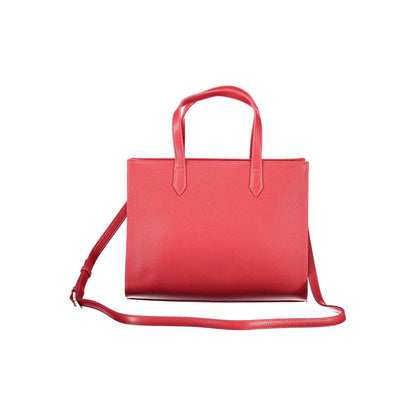 Mario Valentino Red Leather Handbag with Adjustable Strap