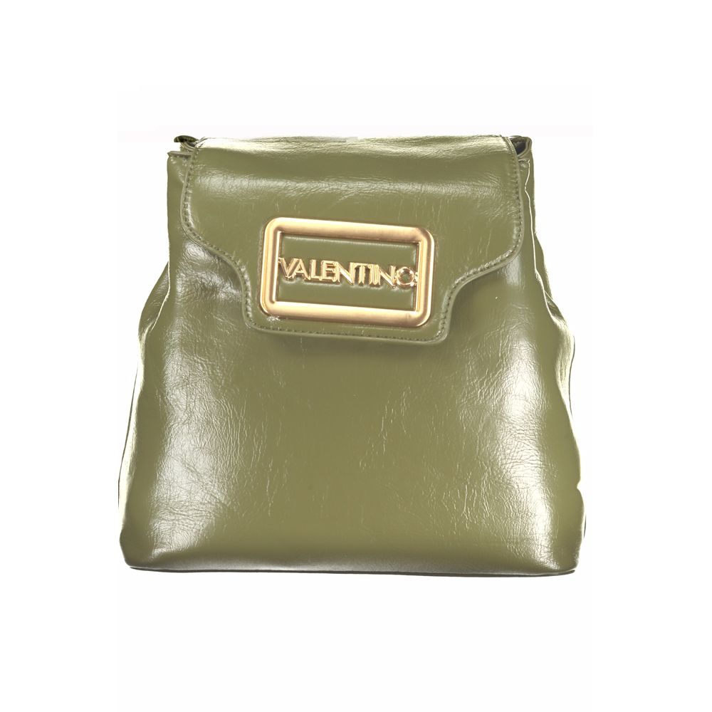 Mario Valentino Green Faux Leather Backpack with Adjustable Straps