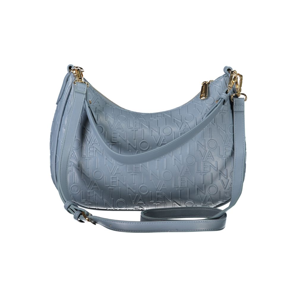 Mario Valentino Blue Leather Effect Handbag with Chic Details