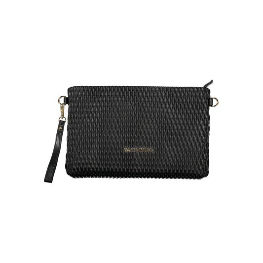 Mario Valentino Black Faux Leather Handbag with Contrasting Details