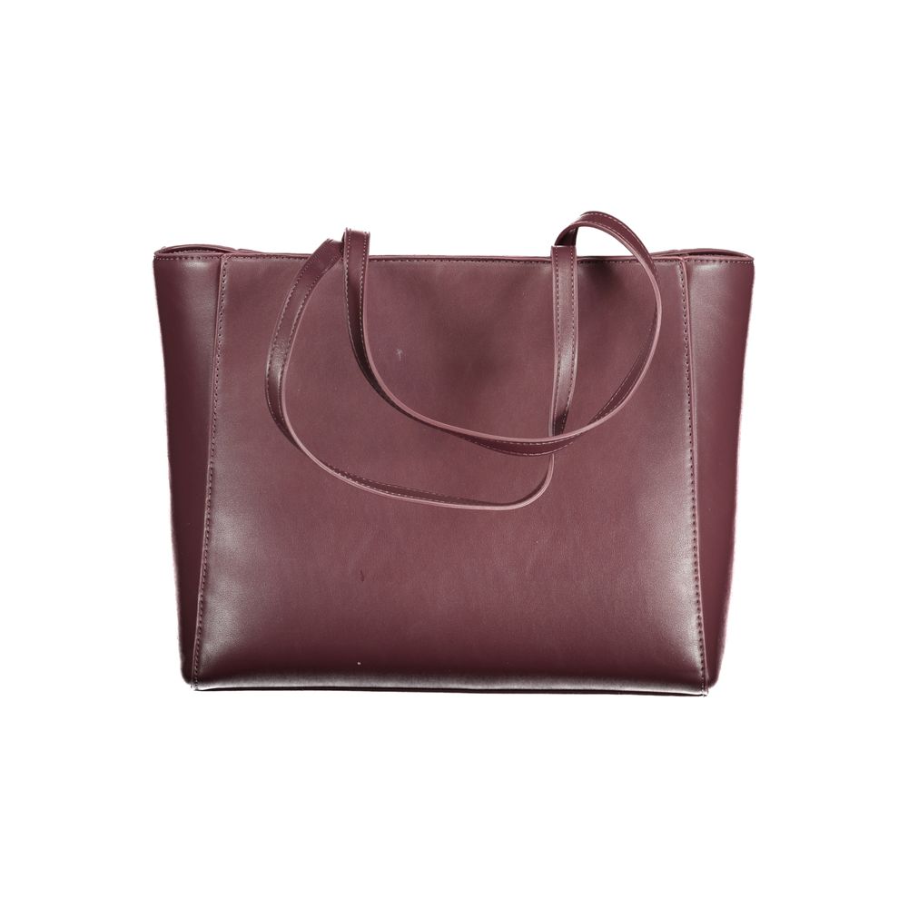 Mario Valentino Red Shoulder Handbag with Contrasting Details