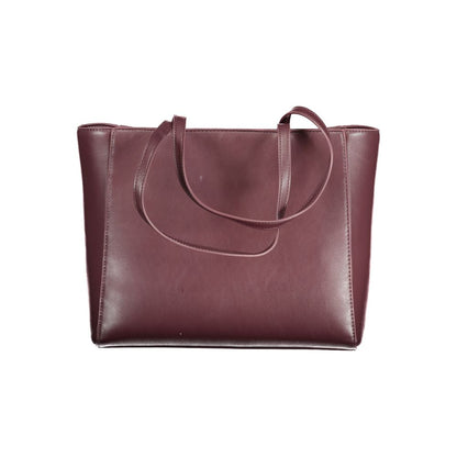 Mario Valentino Red Shoulder Handbag with Contrasting Details