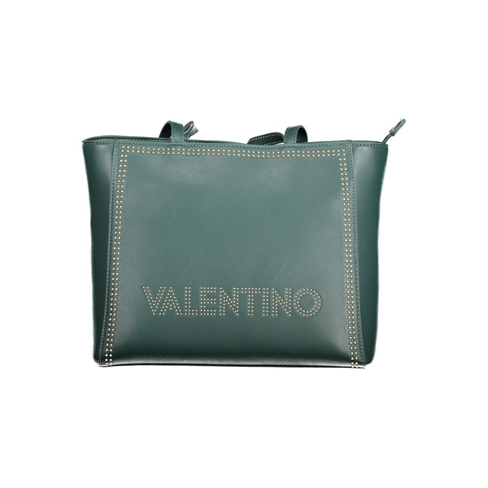 Mario Valentino Green Faux Leather Handbag with Logo Detailing