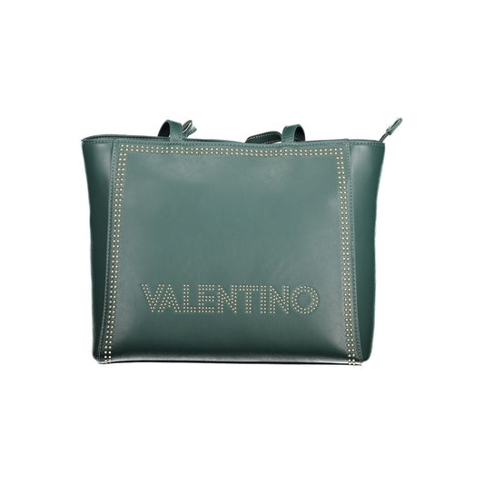 Mario Valentino Green Faux Leather Handbag with Logo Detailing
