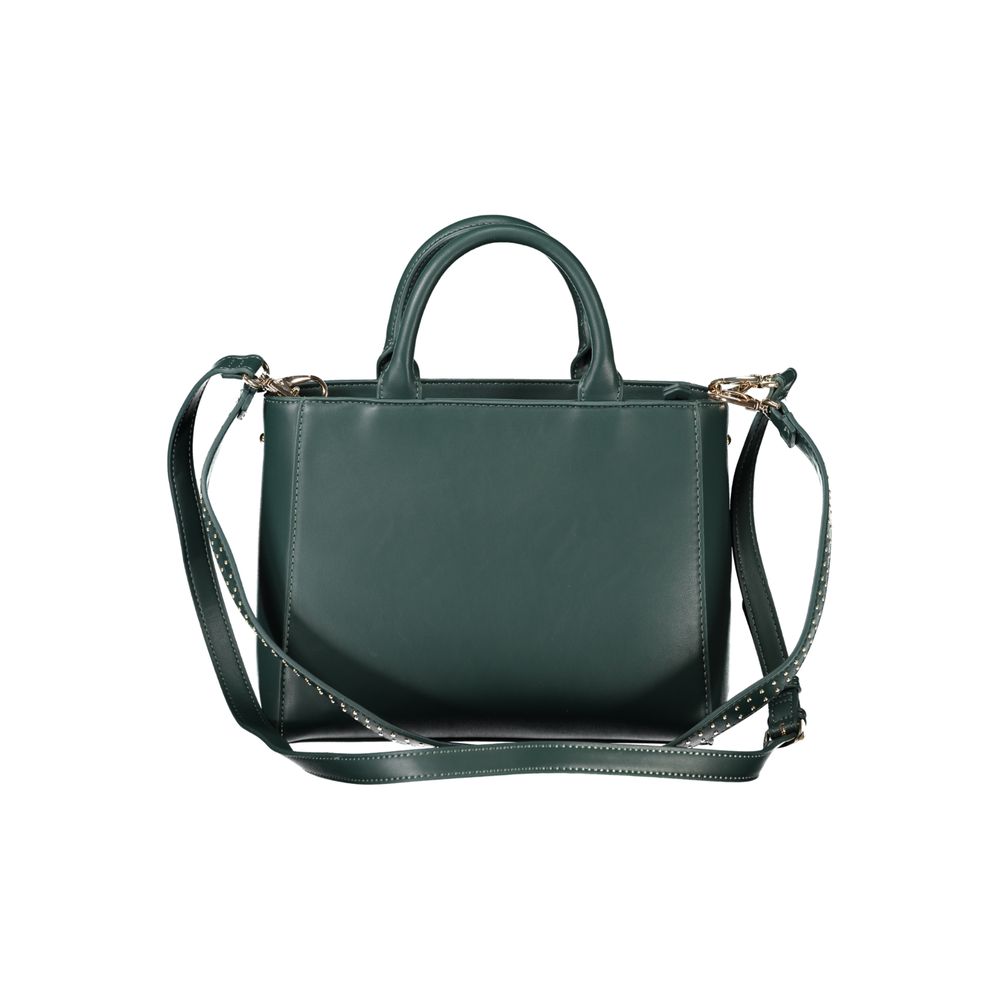 Mario Valentino Green Faux Leather Handbag with Removable Strap