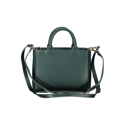 Mario Valentino Green Faux Leather Handbag with Removable Strap