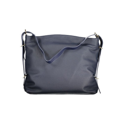 Mario Valentino Blue Leather Effect Handbag with Adjustable Strap