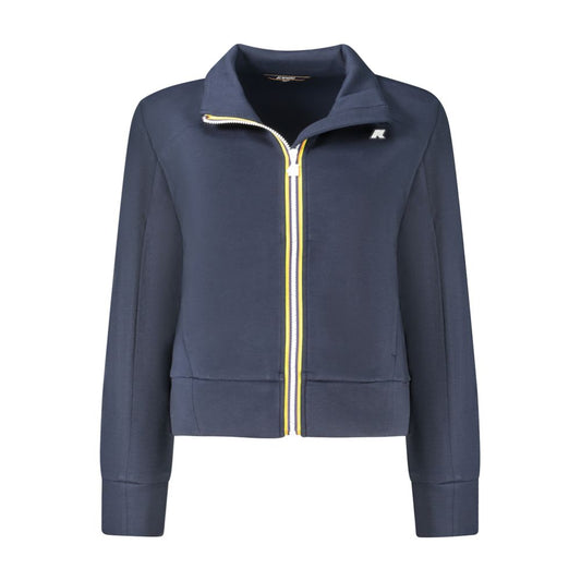 K-WAY Blue Polyester Sweater with Zip and Pockets