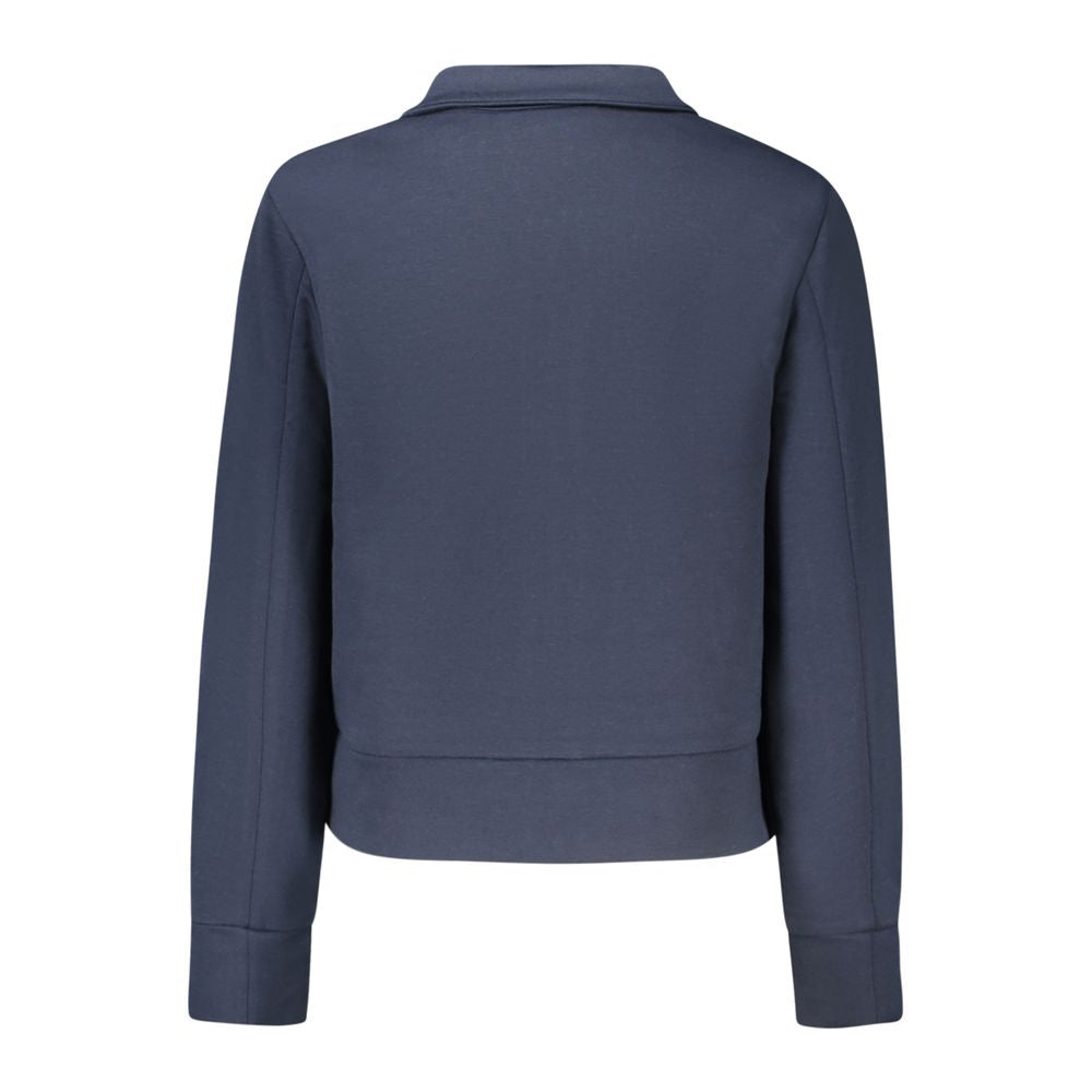 K-WAY Blue Polyester Sweater with Zip and Pockets