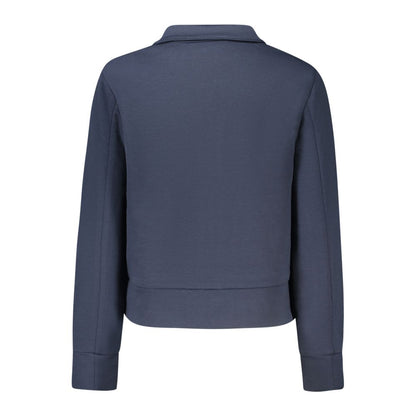 K-WAY Blue Polyester Sweater with Zip and Pockets