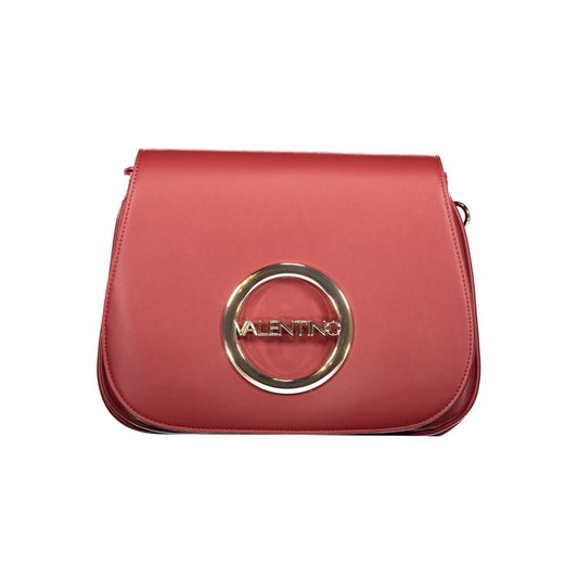 Mario Valentino Red Faux Leather Handbag with Iconic Logo