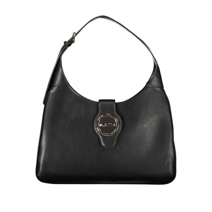 Mario Valentino Black Faux Leather Handbag with Iconic Logo