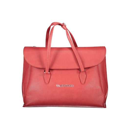 Mario Valentino Red Leather Effect Handbag with Iconic Logo