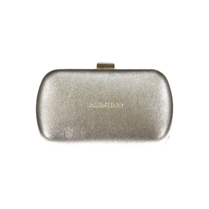 Mario Valentino Gray Faux Leather Handbag with Removable Chain Strap