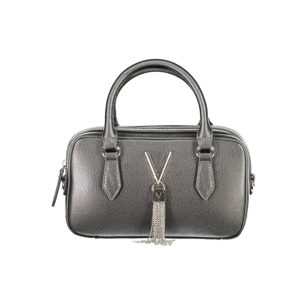 Mario Valentino Grey Faux Leather Handbag with Adjustable Strap