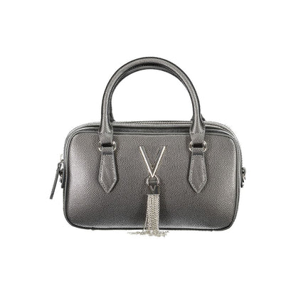 Mario Valentino Grey Faux Leather Handbag with Adjustable Strap