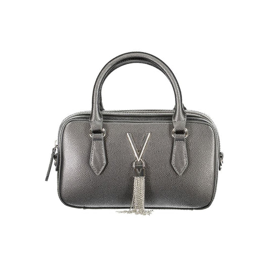 Mario Valentino Grey Faux Leather Handbag with Adjustable Strap