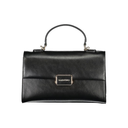 Mario Valentino Black Faux Leather Handbag with Elegant Features