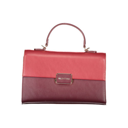 Mario Valentino Red Leather Effect Handbag with Contrasting Details