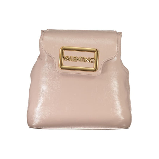 Mario Valentino Pink Faux Leather Backpack with Elegant Design