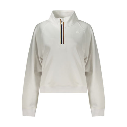 K-WAY White Polyester Sweater - Long Sleeve Sweatshirt with Half Zip