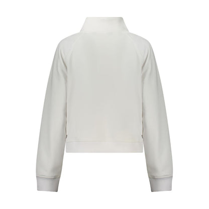 K-WAY White Polyester Sweater - Long Sleeve Sweatshirt with Half Zip
