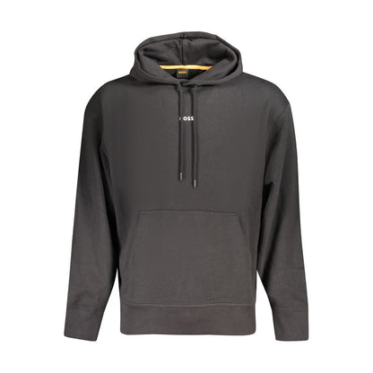 Hugo Boss Black Cotton Sweater - Long-Sleeved Hooded Sweatshirt