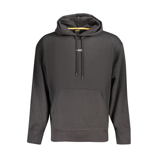 Hugo Boss Black Cotton Sweater - Long-Sleeved Hooded Sweatshirt