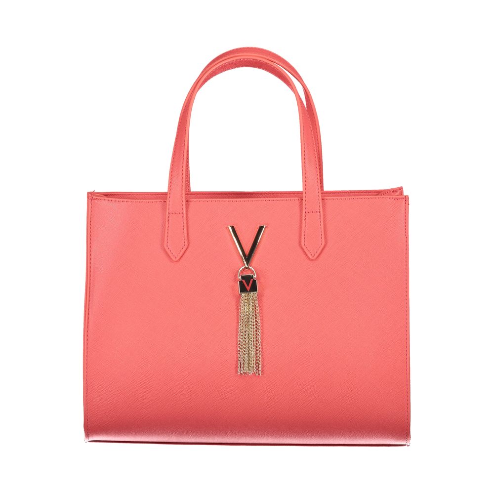 Mario Valentino Pink Faux Leather Handbag with Contrast Details