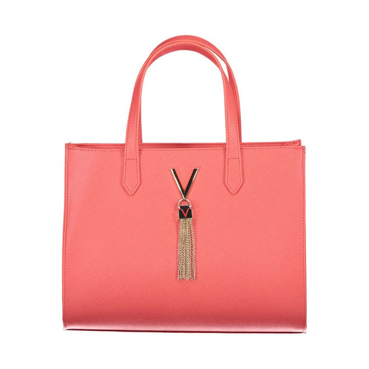 Mario Valentino Pink Faux Leather Handbag with Contrast Details