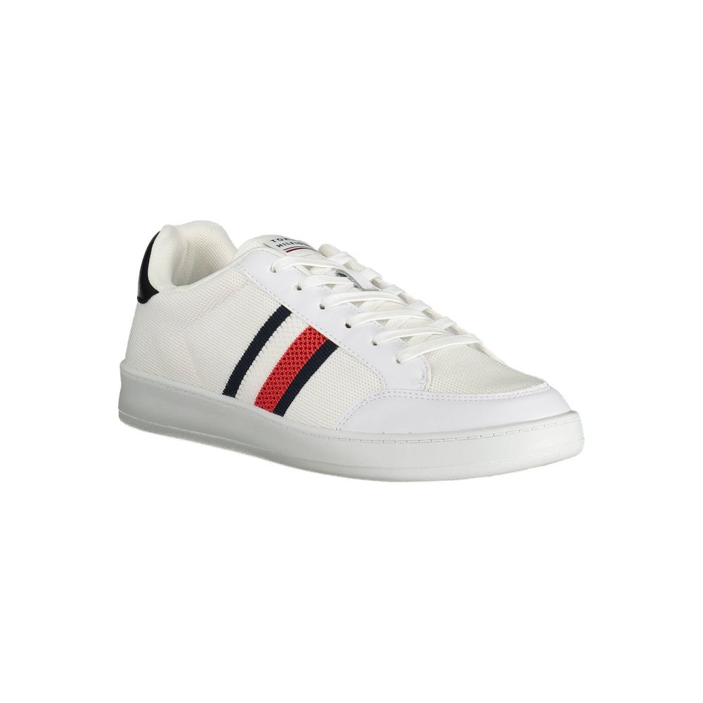 Tommy Hilfiger White Polyester Sneaker: Sporty Style Meets Sustainability