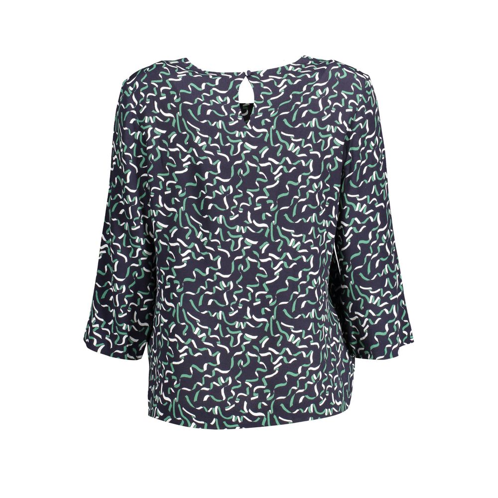 Gant Blue Viscose Sweater with 3/4 Sleeves