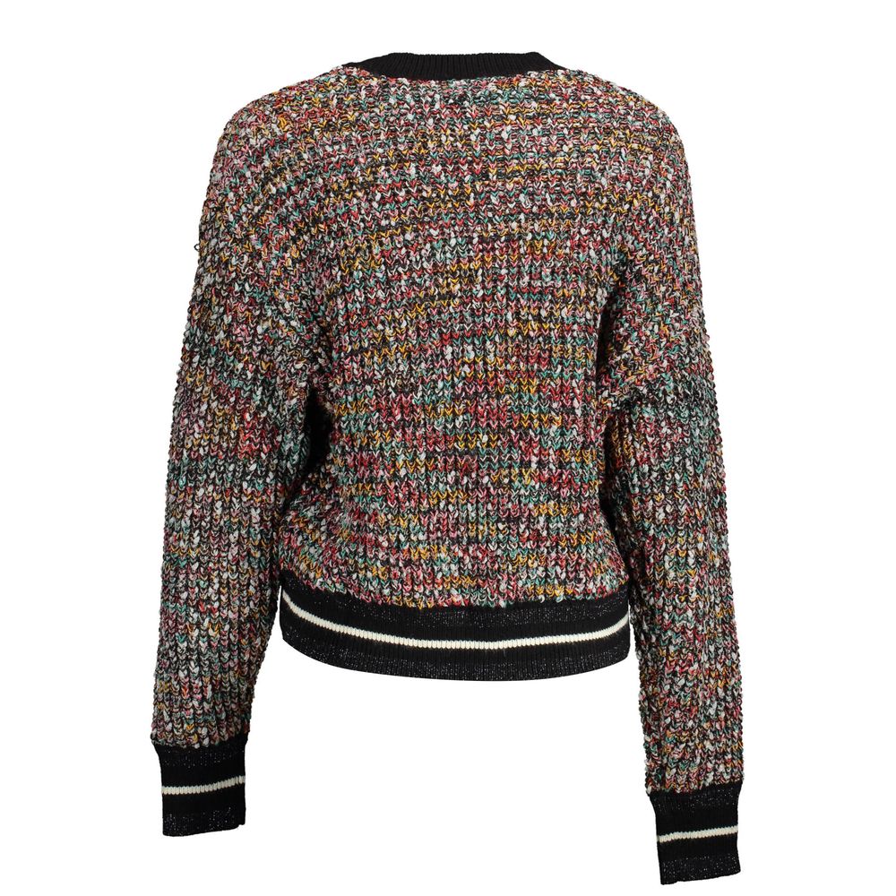Desigual Black Polyester Sweater with Contrasting Details
