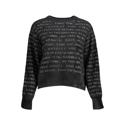 Desigual Black Polyester Sweater with Contrasting Details