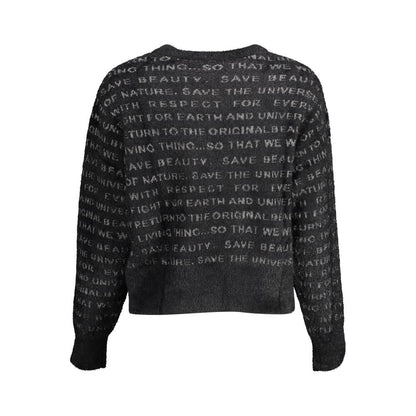 Desigual Black Polyester Sweater with Contrasting Details