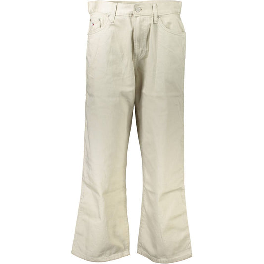 Tommy Hilfiger Beige Cotton Jeans - Mid Rise Loose Fit