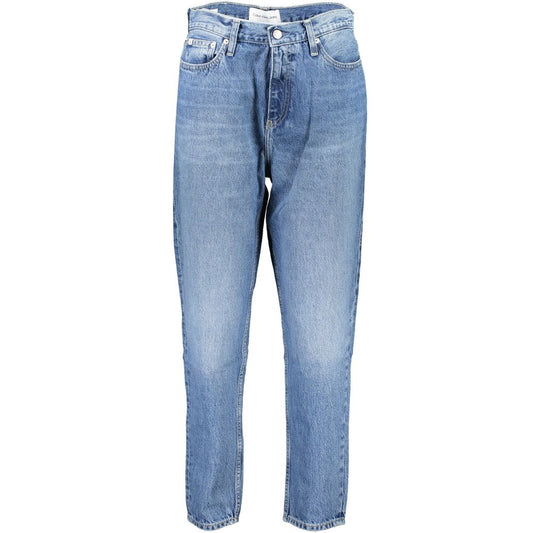 Calvin Klein Blue Cotton Mom Jeans