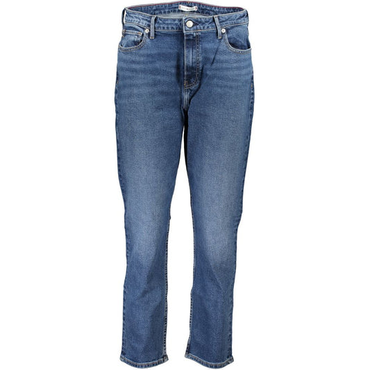 Tommy Hilfiger Blue Cotton Slim Cigarette Jeans